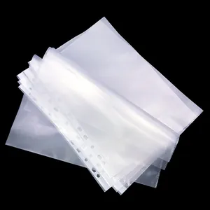 Protège-documents Transparents A4 avec Perforation Universelle 11 Trous pour Classeurs à Anneaux Pochettes Plastique Imperméables Fournitures Bureau