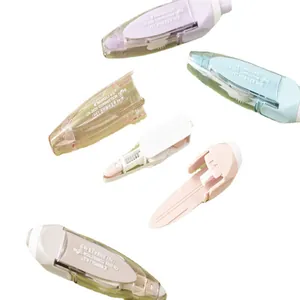 Lot de 5 rubans correcteurs rétractables pastel, bande PET 6m, fournitures scolaires