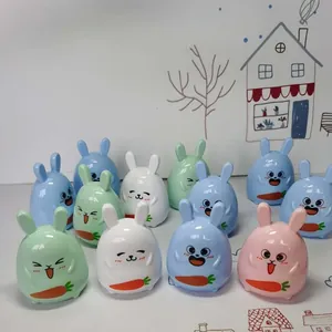 Cute bunny shaped mini manual pencil sharpener in assorted pastel colors for students