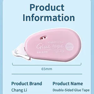 Detailansicht des 65mm rosa Kleberoller-Stifts mit 6mm Breite und kompaktem Design