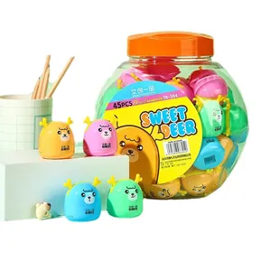 Simpatico Temperamatite Manuale a Forma di Cervo Cartone Animato Tagliamatite in Plastica Portatile per Studenti Scuola