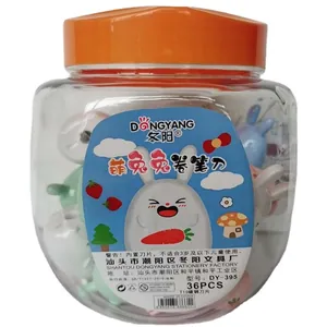 Bulk bucket of 36 cute rabbit pencil sharpeners in pink blue and green pastel colors