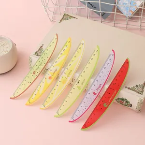 Creative Cartoon Fruit Plastic Straight Ruler For Students School Office Stationery Watermelon Orange Lemon Patterned Drawing Tools