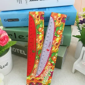 15cm cartoon fruit rulers with watermelon and dragon fruit designs for school students