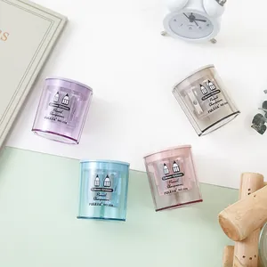 Detail of dual-hole pencil sharpener for 8mm and 12mm pencils in pastel Morandi colors