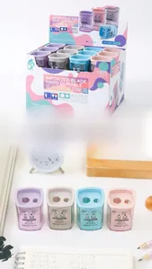 Detailed set of Morandi dual-hole pencil sharpeners with premium blades in office display box