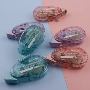 Detailopname van 10m x 8mm dubbelzijdige plakrollers in pastelkleurige behuizingen