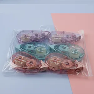 6-pack double-sided adhesive dot tape rollers in purple, cyan, and orange colors