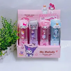 Detailed set of 15cm cartoon character rulers featuring cute 3D Sanrio IP toppers