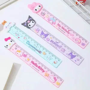 Cute Cartoon Character 3D Head Plastic Ruler Transparent Measuring Scale For School Office Student Gift Stationary