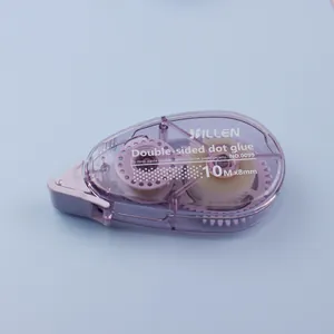 Macro shot of 10M x 8mm purple double-sided dot glue tape showing internal gear detail