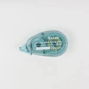 Detail van de Billen 10m x 8mm dubbelzijdige lijmroller met blauwe transparante huls