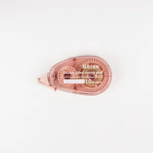 Detail van de roségouden dubbelzijdige lijmroller met 10m x 8mm intern tandwiel
