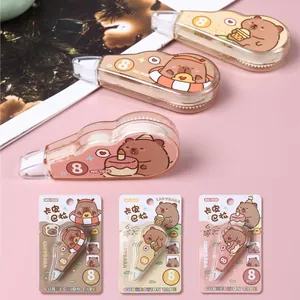 Cute Capybara correction tape set with mini 8m adhesive roller for school students