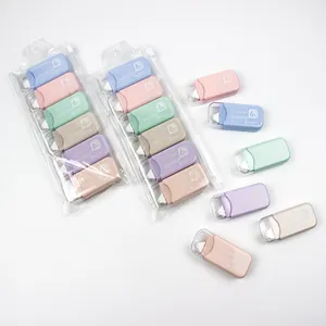 Set of 5 pastel glue tape pens in light blue and pink with 6m transparent case