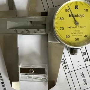Precise measurement of a transparent single-hole pencil sharpener with Mitutoyo caliper