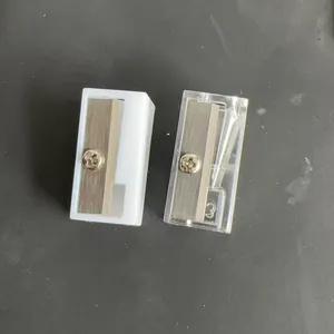 Manual Single Hole Pencil Sharpener Replacement Blade Core Plastic Transparent White Minimalist Student Office Stationery Accessory