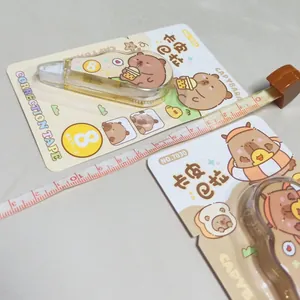 Cartoon Capybara correction tape for students, cute mini stationery with clear shell design