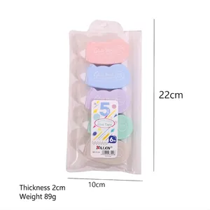 5er-Pack doppelseitiges Kleberoller-Set in Macaron-Farben mit transparentem Etui