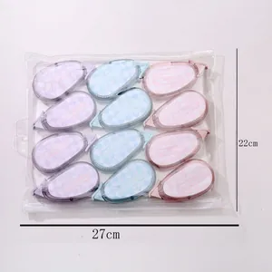 Pack de 12 cintas adhesivas de doble cara en tonos pastel en bolsa transparente con cremallera
