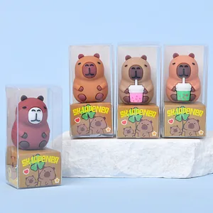 Set di temperamatite a forma di capibara in mini scatole regalo con quattro stili