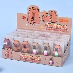 Set da 24 temperamatite Capybara in silicone in una scatola espositiva dal design mini