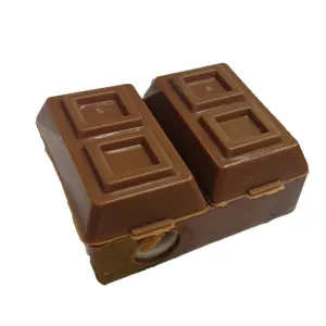 Chocolate-shaped pencil sharpener with dual holes, creative chocolate stationery for students