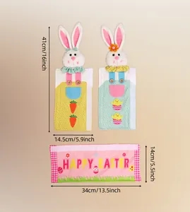 Cubiertas para manijas de refrigerador de Pascua con diseño de conejos y medidas