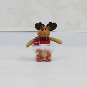 Pot à bonbons de Noël renne en forme d'étoile avec peluche et bonbons colorés