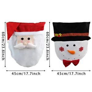 Dimensions des housses de chaise Père Noël et Bonhomme de neige mesurant 60cm par 45cm