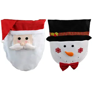 Housses de chaise de Noël avec Père Noël et bonhomme de neige pour décor de fête