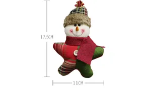 Décoration de Noël bonhomme de neige en forme d'étoile avec détails en tricot, haut de 17,5cm