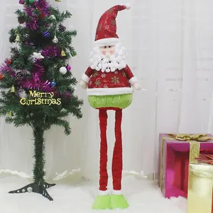 Grande poupée télescopique Père Noël avec motif de flocons de neige et longues jambes