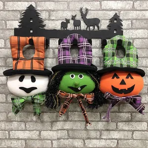 Decoración Colgante de Peluche de Halloween Calabaza Bruja Fantasma Muñeca Para Puerta Pared Fiesta Hogar Decoración Ornamento Interior