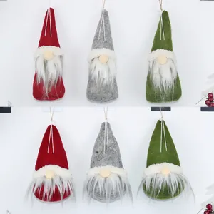 Christmas Gnome Hanging Ornaments Felt Nordic Faceless Doll Plush Decorations For Christmas Tree Home Decor Holiday Gift