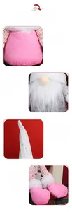 Close-up of soft polyester fabric and plush beard detail on Nordic Christmas gnome