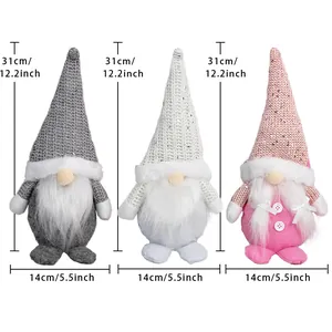 Detailed size chart for Christmas gnomes set measuring 12.2 inches in height and 5.5 inches wide