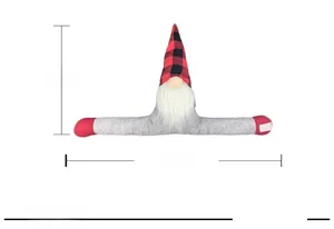 Christmas gnome curtain buckle with long arms and velcro fastener, size 50x30cm