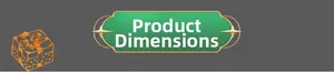 Detailed section title for product size with festive gold stars and a gift box icon