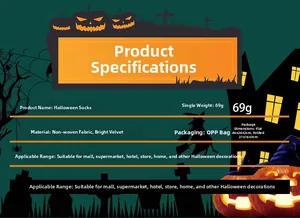 Gedetailleerde maat- en materiaalspecificaties voor Halloween cadeau kousen