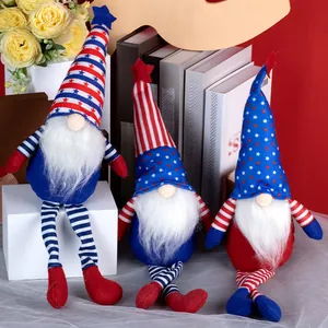 Patriotic 4th of July gnomes with American flag patterns for home festive decoration