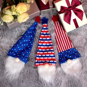 Lot de trois gnomes décoratifs pour la fête de l'Indépendance américaine aux motifs de drapeau