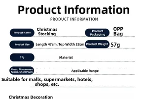 Specifiche dettagliate di dimensioni e materiali per la calza di Natale da 47cm