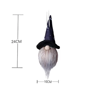 Décoration de gnome d'Halloween lumineux avec motif étoilé et dimensions de 24 cm