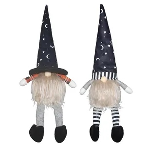 Gnomi di Halloween luminosi in peluche con cappelli luna stelle e gambe a strisce