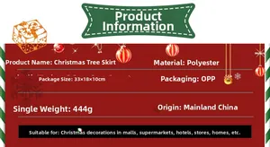 Detailed specifications of the polyester jacquard Christmas tree skirt with snowflake patterns