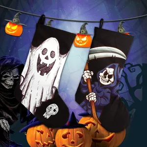 Κάλτσες διακόσμησης Halloween με σχέδια φαντασμάτων και χάρου για εορταστική διακόσμηση πάρτι