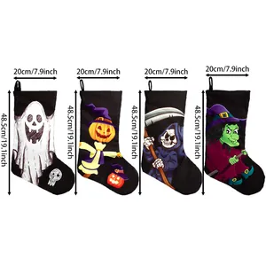 Σετ κάλτσες Halloween με σχέδια φαντασμάτων και μαγισσών για διακόσμηση