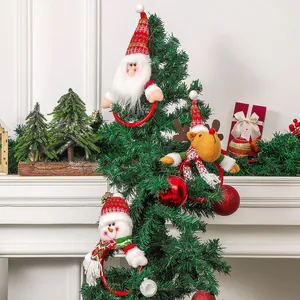 Set di asciugamani appesi natalizi con Babbo Natale, Renna e Pupazzo di neve su vite festiva