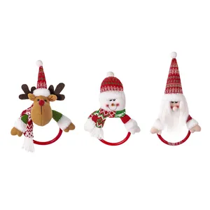 Set di portatovaglioli natalizi con renna pupazzo di neve e babbo natale lavorati a maglia